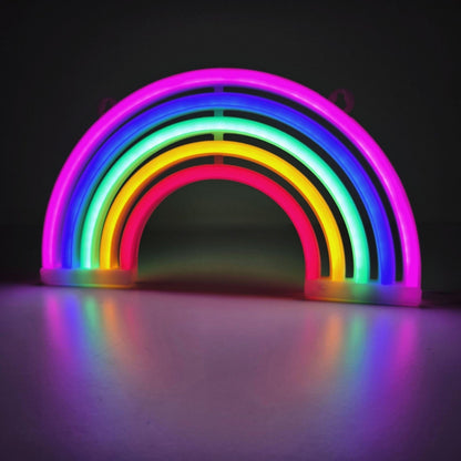 VibraGlow rainbow LED lamp creating a relaxing ambient glow