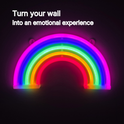 VibraGlow rainbow LED wall light creating an emotional atmosphere